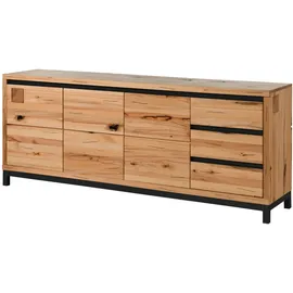 MASSIVMOEBEL24.DE Sideboard 210 x 85 x 45 cm Schwarz