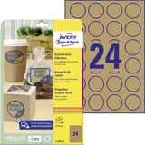Avery Zweckform AVERY Zweckform Naturbraune Etiketten rund, 40mm, braun, matt, 25 Blatt (600 Etiketten)
