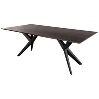 Massivmoebel24 Esstisch Akazie 180x90x76 braun lackiert Beine anthrazit matt