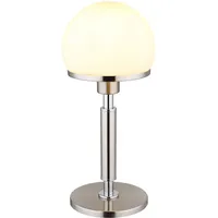 GLOBO Tischlampe Wohnzimmer Tischleuchte Nachttischlampe Pilz Design Nickel matt,