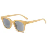 VEVESMUNDO Sonnenlesebrille Getönt Lesebrille Damen Herren Rechteckig Sonnenbrille Blaulichtfilter Hornbrille Sehhilfe mit Sehstärke (+1.5, 1 Stück Gelb&Grau Linsen Sonnenlesebrille)