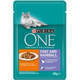 PURINA ONE Katzennassfutter, hochwertige Katzennahrung, reich an Vitaminen und Mineralstoffen, 24er Pack (24 x 85 g Beutel)