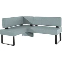 OTTO home Eckbank OTTO HOME "Oliver mit Metallgestell, Küchenbank", blau (hellblau (fantasy 8214), schwarz), B:220cm H:89cm T:160cm, Holzwerkstoff, Massivholz, Polyester, Sitzbänke, Eckbank, verschiedene Bezüge Cord Esszimmerbank OTTOs Choice