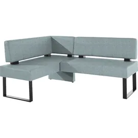 OTTO home Eckbank OTTO HOME "Oliver mit Metallgestell, Küchenbank", blau (hellblau (fantasy 8214), schwarz), B:220cm H:89cm T:160cm, Holzwerkstoff, Massivholz, Polyester, Sitzbänke, Eckbank, verschiedene Bezüge Cord Esszimmerbank OTTOs Choice