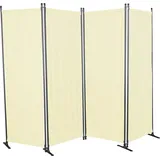 Angerer Paravent 4-TLG., Sicht- & Sonnenschutz, Raumtrenner, Innen & Outdoor Büro Balkon/Terrasse, Schlafzimmer, Garten, Made in Germany, abwischbare Bezüge, PE beige
