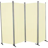 Angerer Paravent 4-TLG., Sicht- & Sonnenschutz, Raumtrenner, Innen & Outdoor Büro Balkon/Terrasse, Schlafzimmer, Garten, Made in Germany, abwischbare Bezüge, PE beige
