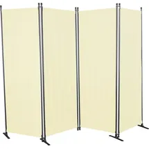 Angerer Paravent 4-TLG., Sicht- & Sonnenschutz, Raumtrenner, Innen & Outdoor Büro Balkon/Terrasse, Schlafzimmer, Garten, Made in Germany, abwischbare Bezüge, PE beige