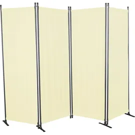 Angerer Paravent 4-TLG., Sicht- & Sonnenschutz, Raumtrenner, Innen & Outdoor Büro Balkon/Terrasse, Schlafzimmer, Garten, Made in Germany, abwischbare Bezüge, PE beige