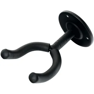 Classic Cantabile Gitarrenwandhalter (universal geeignet für E-Gitarre, Konzertgitarre, E-Bass, Akustik Bass, Moosgummipolsterung) Schwarz