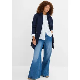 bonprix Baumwoll-Kurzparka mit Stehkragen talliert, blau, Gr.48, Vielseitig kombinierbare sportliche Jacke mit Taschen aus Baumwolle, aus 100% Baumwolle