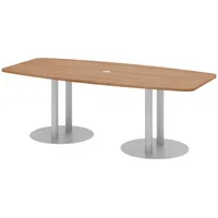 Bümö Konferenztisch Nussbaum, Silber, Nachbildung,Nussbaum, Oval, 220x74x103 cm, FSC