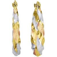 Firetti Paar Creolen »Schmuck Geschenk Gold 375 Ohrschmuck Ohrringe Tricolor«,