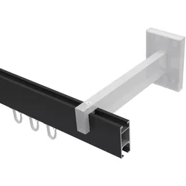 Interdeco GARDINENSTANGE INNENLAUF Smartline Paxo 480 cm (geteilt in 3 x 160 cm), 1-läufig, 14x35 mm Schwarz