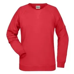 Damen Raglan Sweatshirt 8021, rot, Größe XS - rot - XS