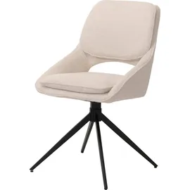 Mendler 6er-Set Esszimmerstuhl HWC-N73, Küchenstuhl, drehbar Auto-Return, Stoff/Textil Boucle (540g/m2) creme