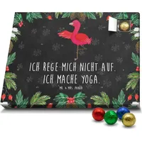 Mr. & Mrs. Panda Schoko Adventskalender Flamingo Yoga - Schwarz - Geschenk, Baum, Tiefenentspannung, Namaste, Schokoladen Adventskalender, Entspann... - Schwarz