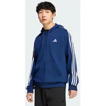 adidas Essentials 3-Streifen Kapuzenjacke Herren Team Navy Blue 2/White S