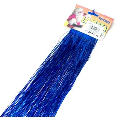 Lametta 24x100cm Weihnachtsbaum Christbaumschmuck Weihnachtsgirlande Karneval Fasching Disco & Party Glitzer Deko Silvesterdeko Blau