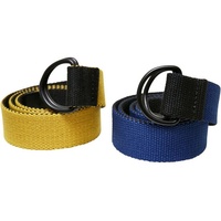 URBAN CLASSICS Easy D-Ring Belt Kids 2-Pack black/royal+black/yellow, one