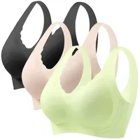 DMATAP 3er Pack BH Damen BH Ohne Bügel Große Größen Super Push Up BH Dirndl BH Push Up Extrem BH Rückenfrei Sport BH Damen Starker Halt BH Verlängerung - 80A