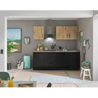 BASIC by Balculina Küchenzeile Turin 220 cm schwarz