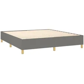 vidaXL Boxspringbett mit Matratze & LED Dunkelgrau 180x200 cm Stoff