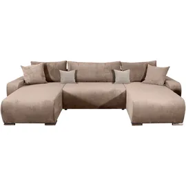 Collection AB Wohnlandschaft Polyester U-Form 3-Sitzer Beige