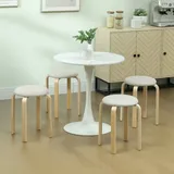 Stuhl Holz Stapelbar 40x40x45 Cm Cremeweiß Okmyhome