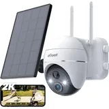 ieGeek Überwachungskamera Außen Kabellos 2K, Solar IP Kamera mit PTZ, WLAN Camera Outdoor ​mit Farbnachtsicht, PIR-Sensor, Sirene und Weißlich...