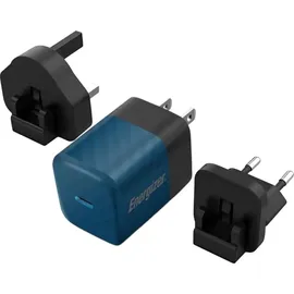 Energizer ENERGIZER, GaN 4A USB-C 20W Netzladegerät mit EU/UK/US Steckdosen, Schwarz / Blau - Bunt
