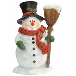 Dazikemo Dekofigur Gartenfigur Schneemann mit Besen