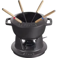 Staub Fondue Set Schwarz