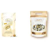 Lindt LINDOR Schokoladen Kugeln weiß & Schokolade Marc de Champagne Kugeln | 700 g | Ca. 56 Vollmilch-Schokoladen Kugeln mit erlesener Marc de Champagne Füllung, alkoholhaltig