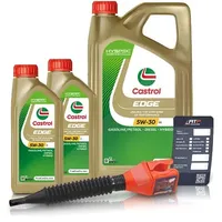 Castrol 7 L EDGE 5W-30 LL + Ölwechsel-Anhänger + Einfülltrichter [Hersteller-Nr. 15F7E7]