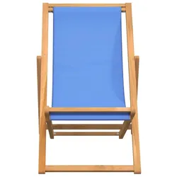 vidaXL Liegestuhl Teak 56x105x96 cm Blau