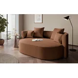 LeGer Home by Lena Gercke 2,5-Sitzer "ISALIE, rundes Loungesofa, mit Kissen, perfekt gepolstert", braun (rostfarben), B:200cm H:98cm T:145cm, LEGER HOME BY LENA GERCKE, Sofas, moderne Stoffe, mit 4 Zierkissen, extra große Sitzfläche