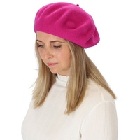 halsüberkopf Accessoires Baskenmütze Filzbaske modische Baskenmütze aus reinem Wollfilz rosa