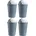 4er Set 50 Liter Blau/Weiß