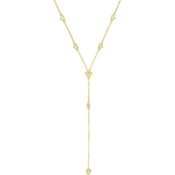 Hey Happiness Romantische Y-Kette mit Herzanhängern 925 Sterlingsilber Gold Damen 