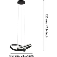 EGLO LED Pendelleuchte Corredera schwarz 50 x 210 cm