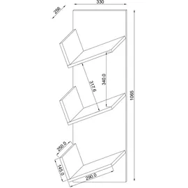 VCM my home Weinregal Vinosi sonoma-eiche 33,0 x 25,6 x 106,5 cm