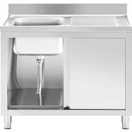 Royal Catering Spülenschrank 1 Becken - - Edelstahl 100 x 60 cm