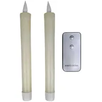 FTWdesign LED-Kerze LED Tropfen Stabkerze im 2er-Set mit Fernbedienung