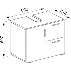 VCM Waschbeckenunterschrank Flandu Honigeiche/Weiß