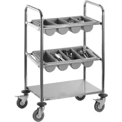 SARO Besteckwagen INES, Hochwertiger Besteckwagen für effiziente Organisation und Mobilität, Maße (L x B x H): 400 x 630 x 980 mm
