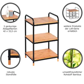 Wenko Beistellregal Loft 42,0 x 33,5 x 69,0 cm Braun, Schwarz