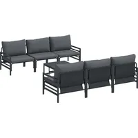 VidaXL Garten-Sofa-Set mit Kissen 7 pcs Anthrazit Stahl &