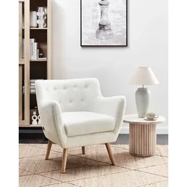Beliani Sessel DRAMMEN Bouclé 72 x 75 x 70 cm Weiß