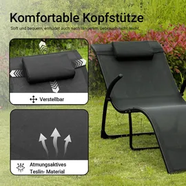 SoBuy Sonnenliege klappbar Gartenliege (173 cm)