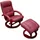 Mendler Sessel Pescatori Kunstleder 66 x 104 x 66 cm Bordeaux mit Hocker